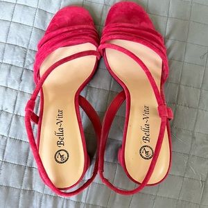 Bella Vita Red Kidsuede Leather Heels | Size 9 M